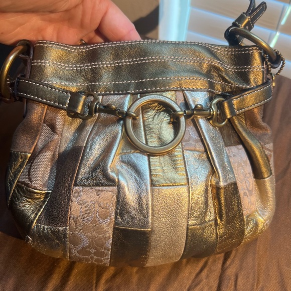 COACH METALLIC PATCHWORK PURSE Great Condition - Picture 2 of 16